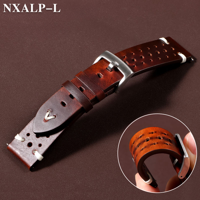 Nato Strap Nylon - Retro olejowoskowy przebarwienia skórzany pasek do