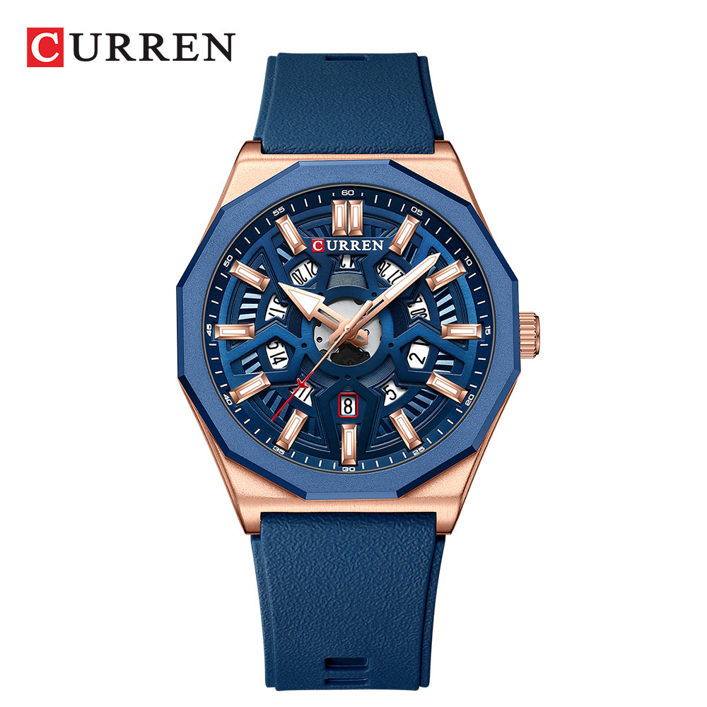 Skeleton Mechanical Watch - CURREN 8437 Unisex Minimalistyczny Zegarek Kwarcowy