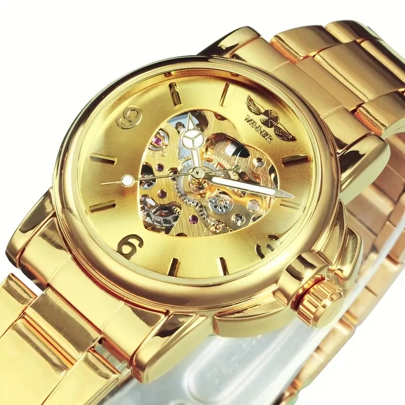 Skeleton Mechanical Watch - Elegancki damski zegarek automatyczny - luksusowa