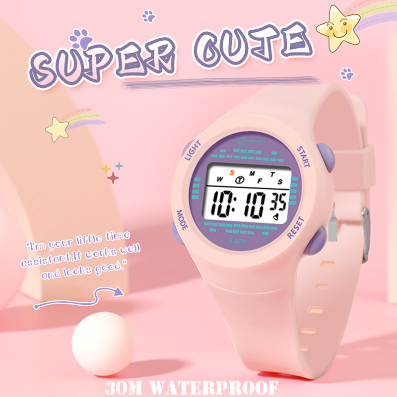 Smartwatch Digital Watches For Boys - Elektroniczny zegarek dla dzieci Dziewczyna Różowy