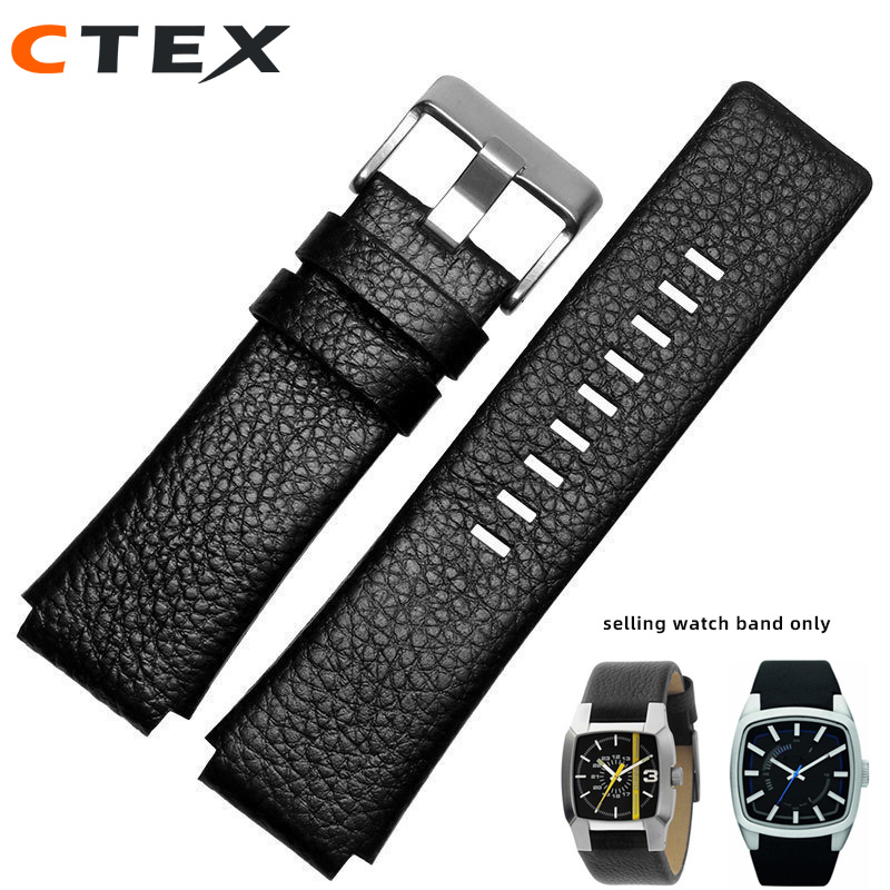 Diesel Watches Smartwatch - Pasek do zegarka ze skóry bydlęcej