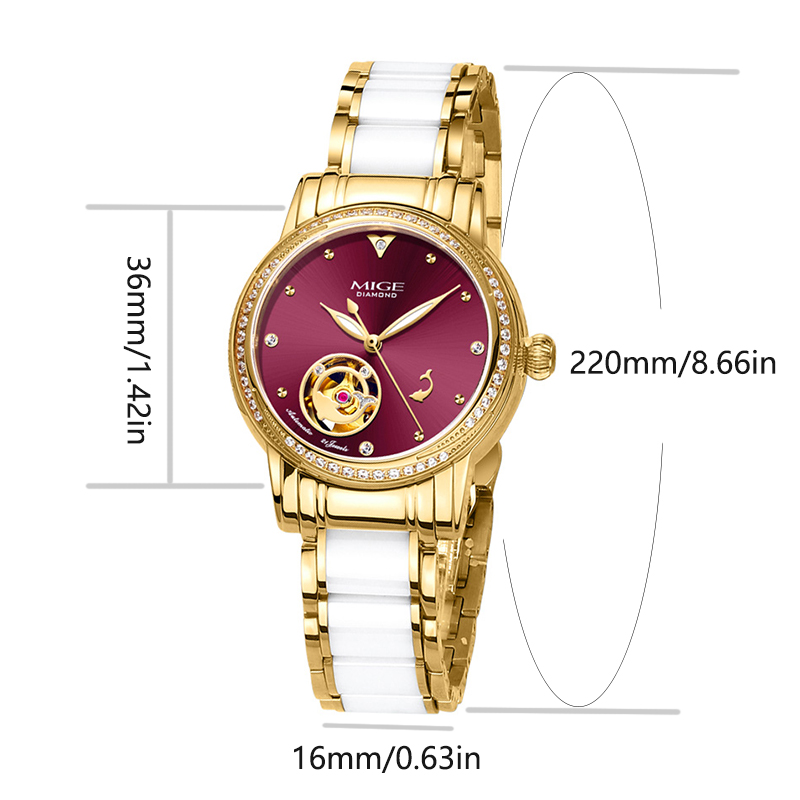 Zegarek damski MIGE Skeleton A – Skeleton Mechanical Watch recenzja i cena