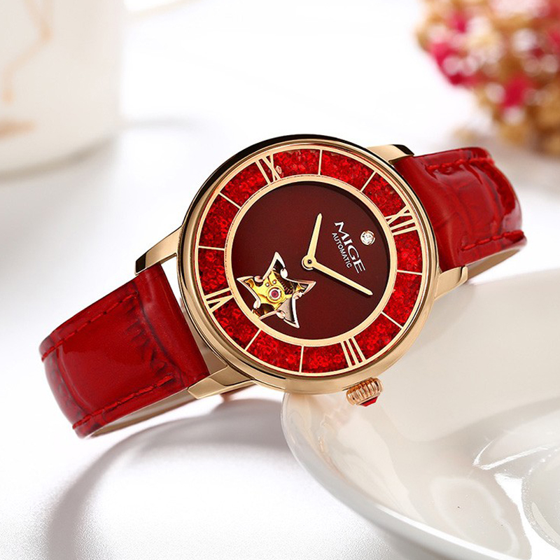 Zegarek damski MIGE Star Skele – Skeleton Mechanical Watch recenzja i cena