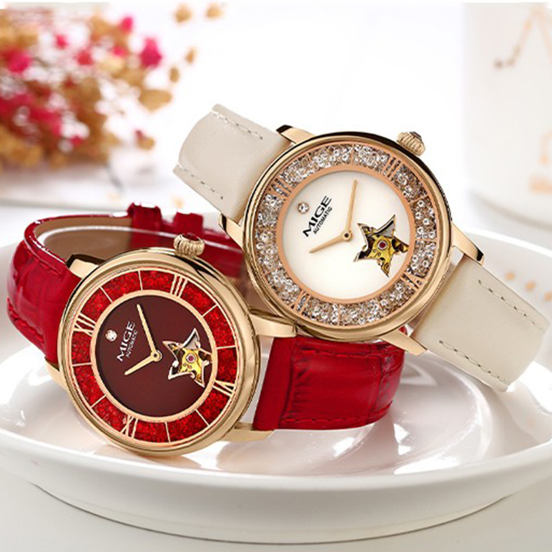 Zegarek damski MIGE Star Skele – Skeleton Mechanical Watch recenzja i cena