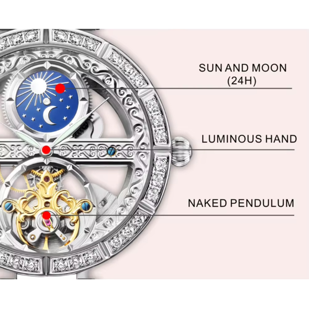 Luksusowy damski wodoodporny s – Skeleton Mechanical Watch recenzja i cena