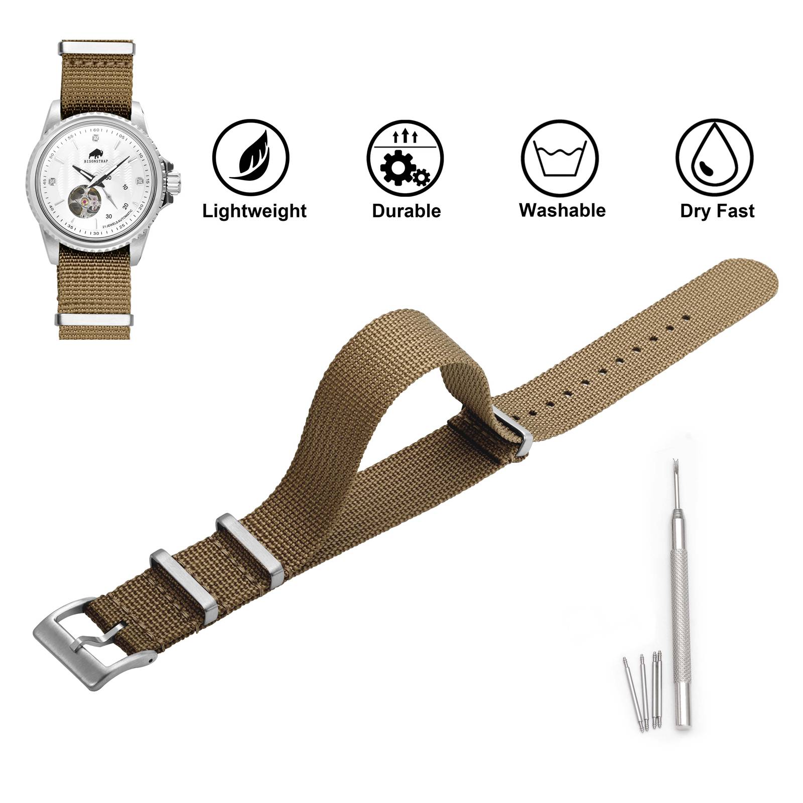 BISONSTRAP męski pasek do zega – Nato Strap Nylon recenzja i cena