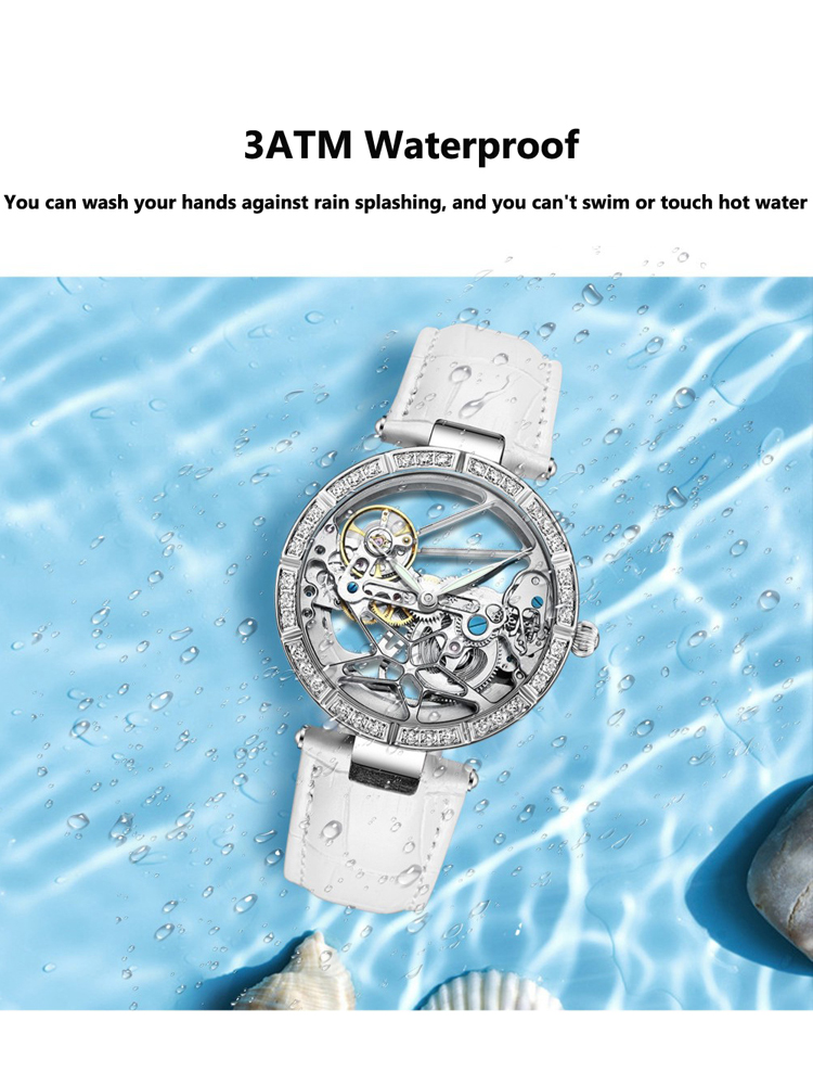 Luksusowe zegarki damskie z sz – Skeleton Mechanical Watch recenzja i cena