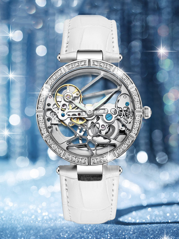 Luksusowe zegarki damskie z sz – Skeleton Mechanical Watch recenzja i cena