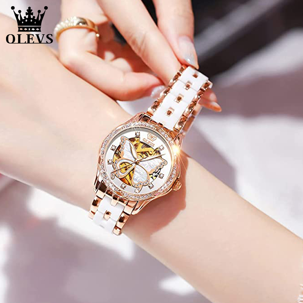 OLEVS damskie zegarki automaty – Skeleton Mechanical Watch recenzja i cena
